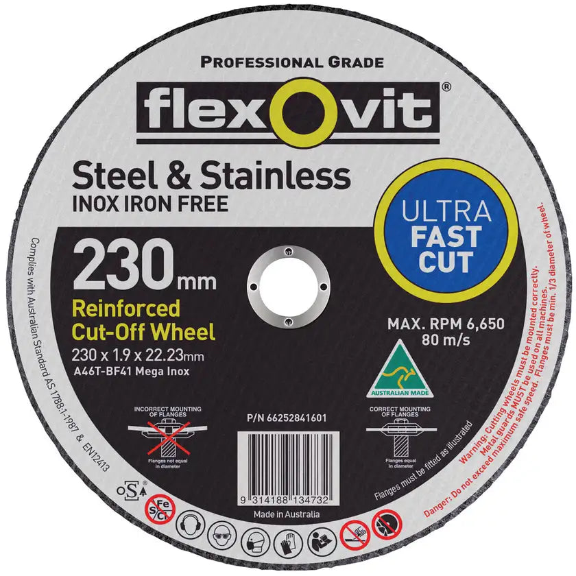 Flexovit Met Cut-Off Wheel 230x3.4x22mm