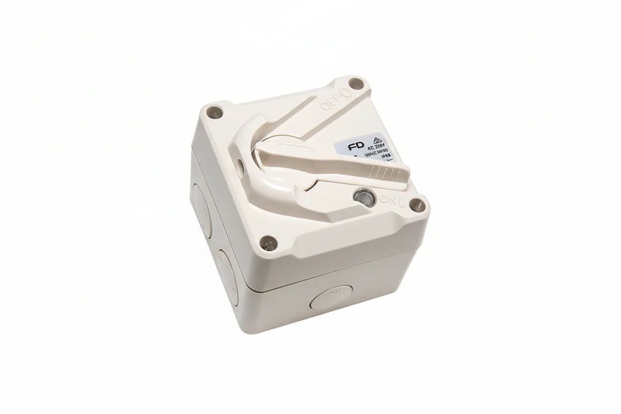 2 Pole Lockable Weatherproof Isolator 20A