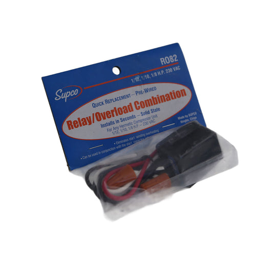 Supco Relay Overload Combination 1/12, 1/10, 1/8HP R082