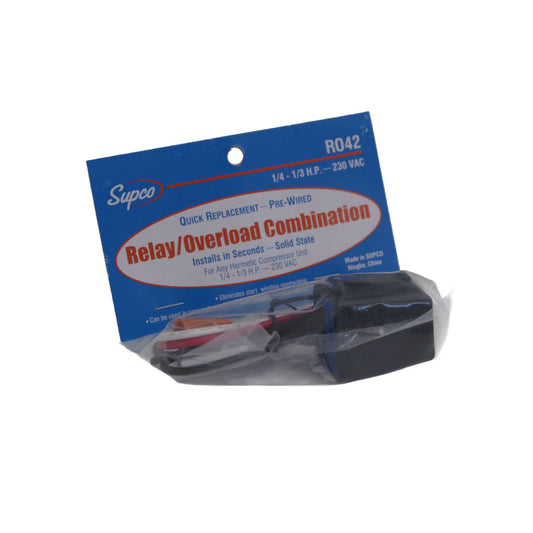 Supco Relay Overload Combination 1/4-1/3HP R042