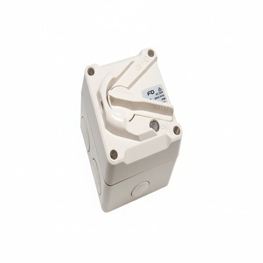 2 Pole Lockable Weatherproof Isolator 20A